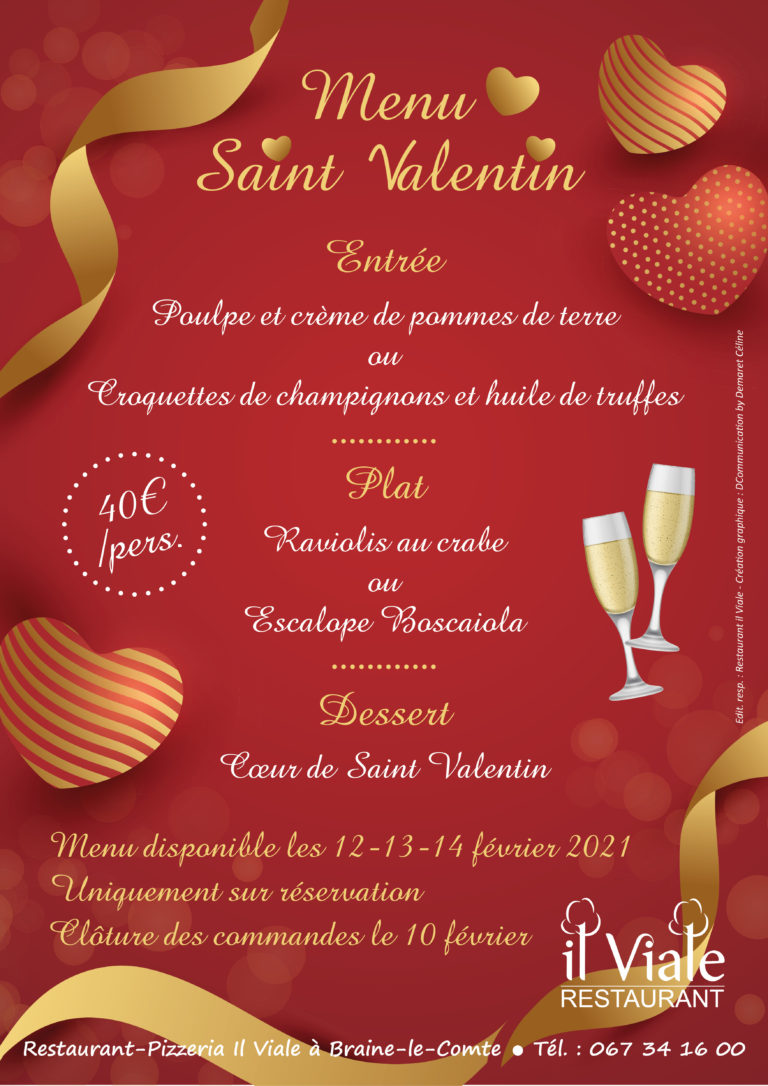 Menu spécial Saint Valentin il Viale Restaurant