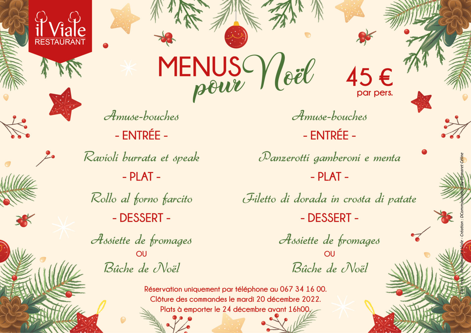 Menus Pour No L Il Viale Restaurant